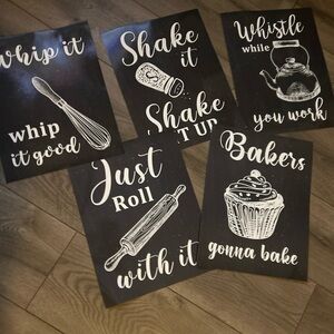 Black and White Kitchen Art Poster Set